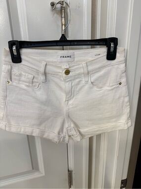New Frame Denim white Cuffed Jean Shorts